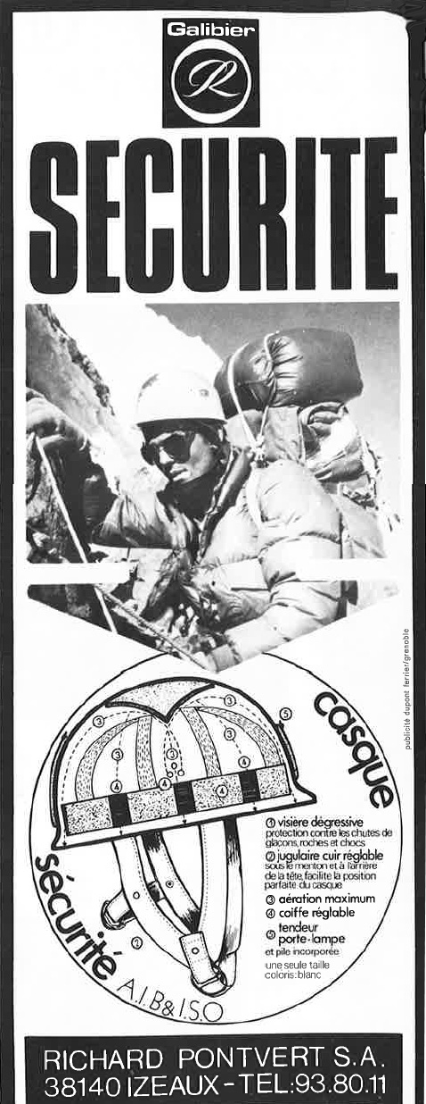 casque Galibier : publicité 1976